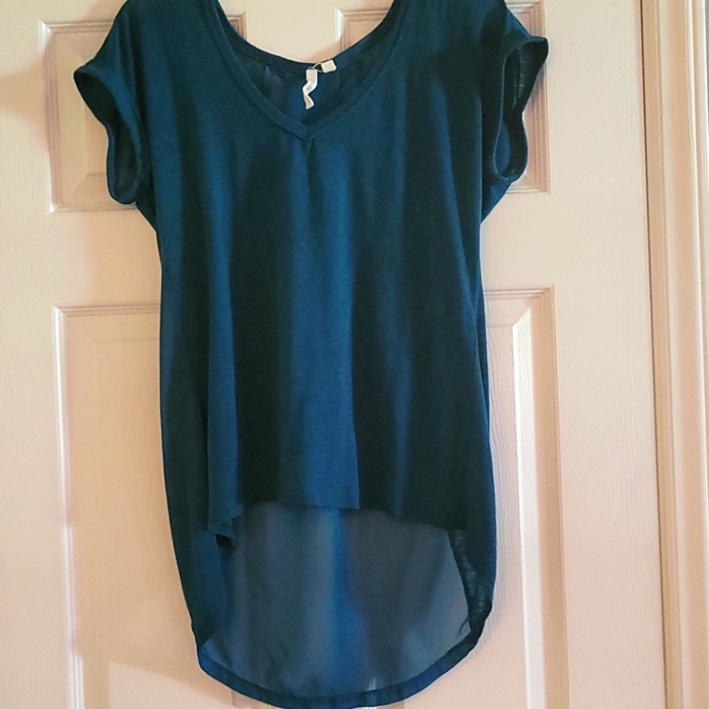Womens teal short sleeve top